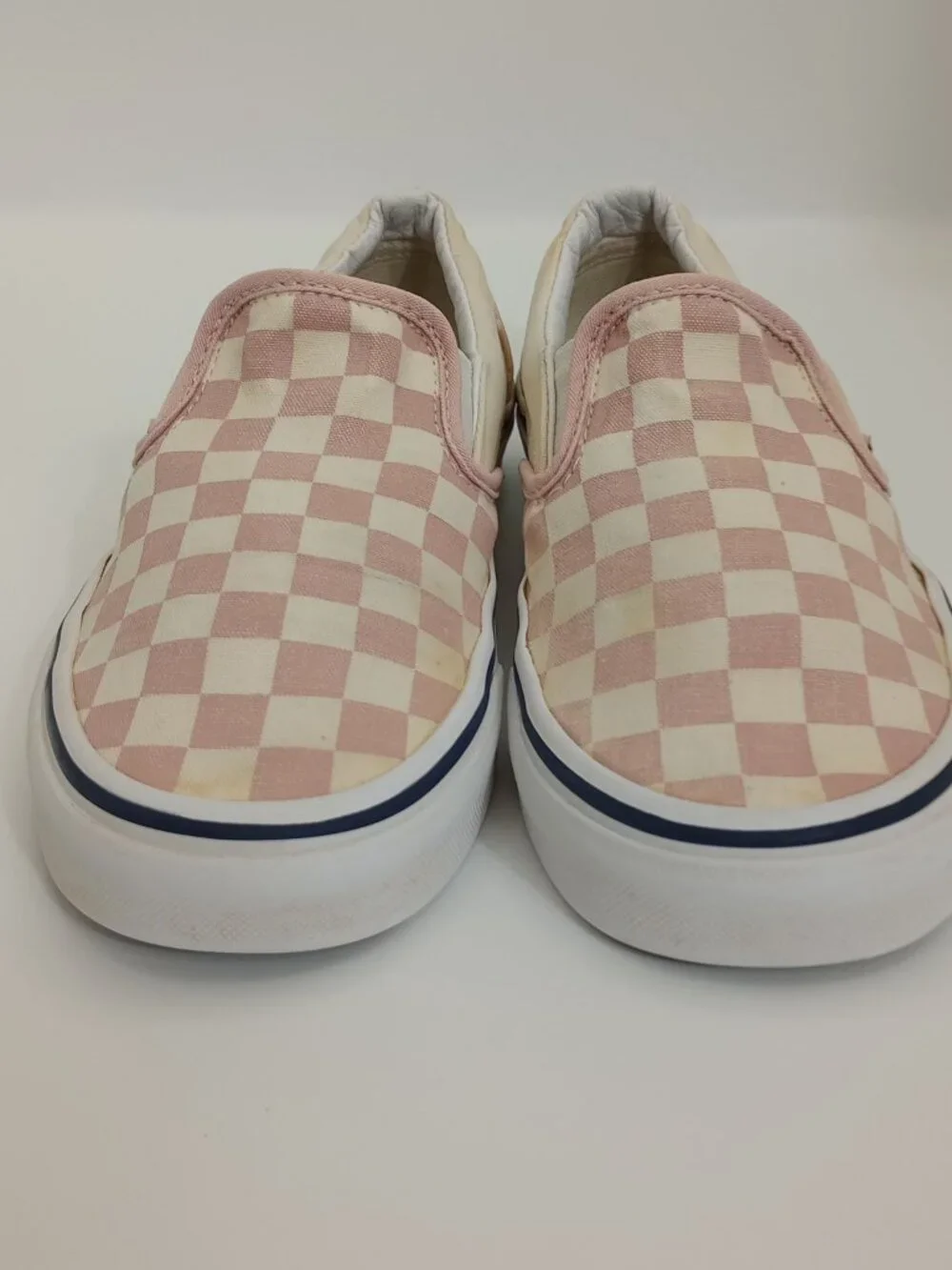 Vans Classic Slip-On Pink White Checkerboard Sneakers Women's Size 7